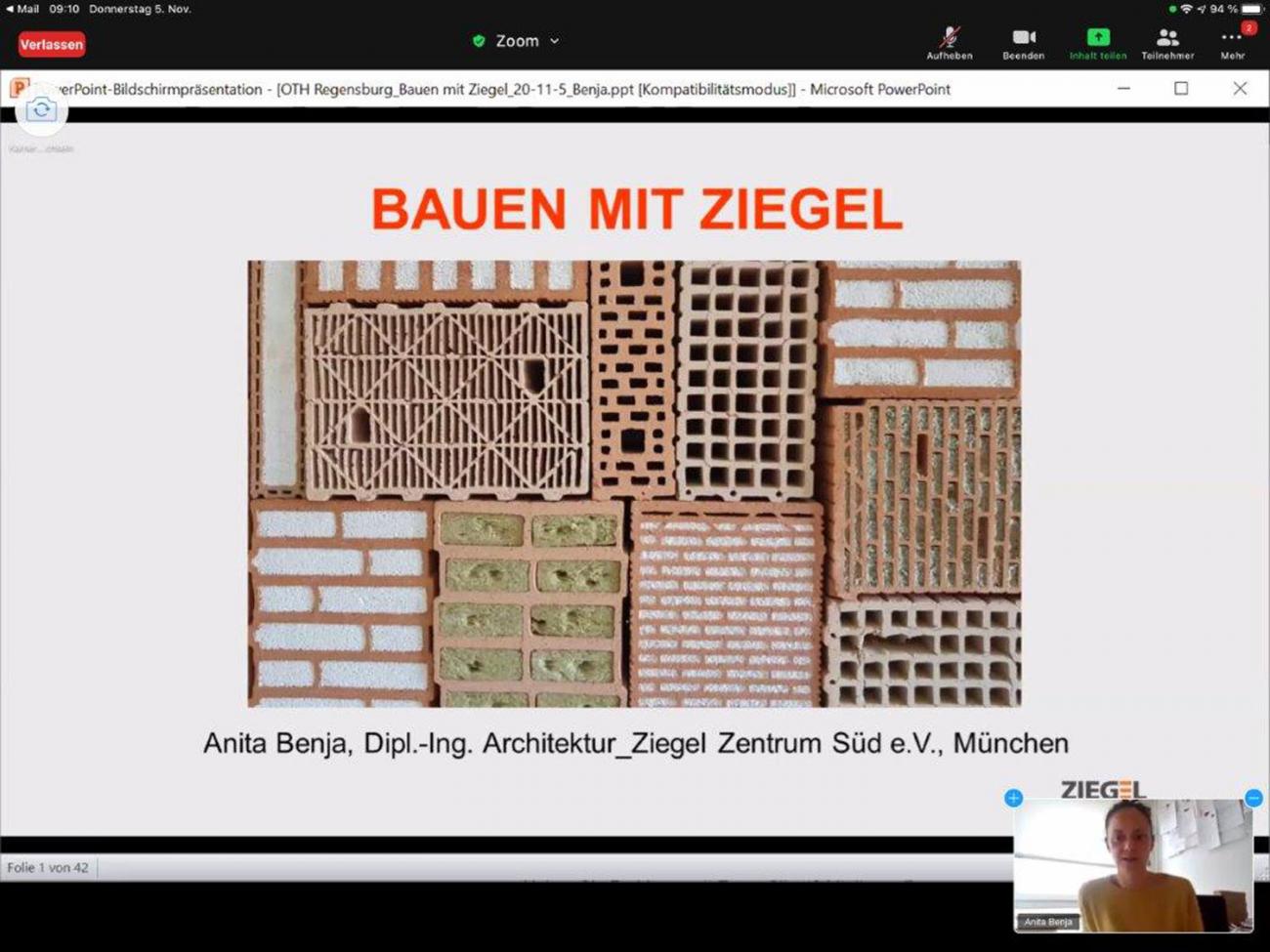 Online-Vortrag Bauen mit Ziegel