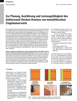 Zur Planung, Ausführung und Leistungsfähigkeit des Außenwand-Decken-Knotens von monolithischem  Ziegelmauerwerk