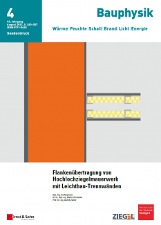 Flankenübertragung von Hochlochziegelmauerwerk mit Leichtbau-Trennwänden