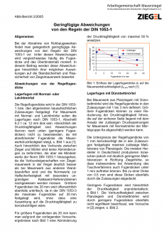 Geringfügige Abweichungen von den Regeln der DIN 1053-1