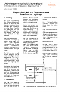 Biegezugfestigkeit von Ziegelmauerwerk senkrecht zur Lagerfuge