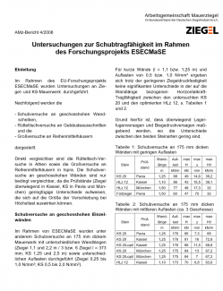 Untersuchungen zur Schubtragfähigkeit im Rahmen  des Forschungsprojekts ESECMaSE