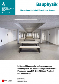 Luftschalldämmung im mehrgeschossigen Wohnungsbau mit Hochlochziegelmauerwerk