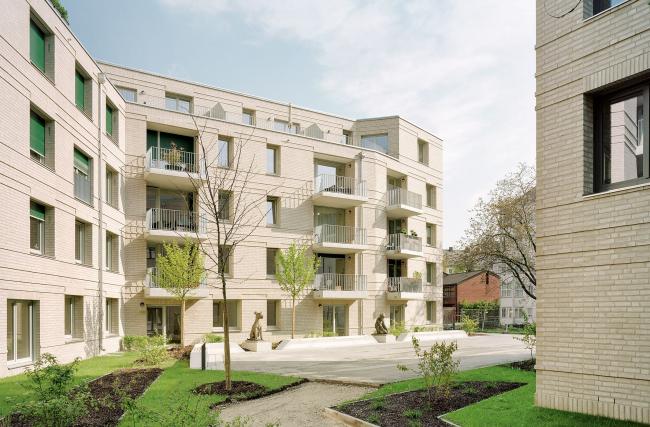 Einreichung im Rahmen des Fritz-Höger-Preises 2017 für Backstein-Architektur: Wohnbebauung mit Kinderhaus in München von Palais Mai / Copyright: Simon Jüttner / Sebastian Schels / PK Odessa Co.